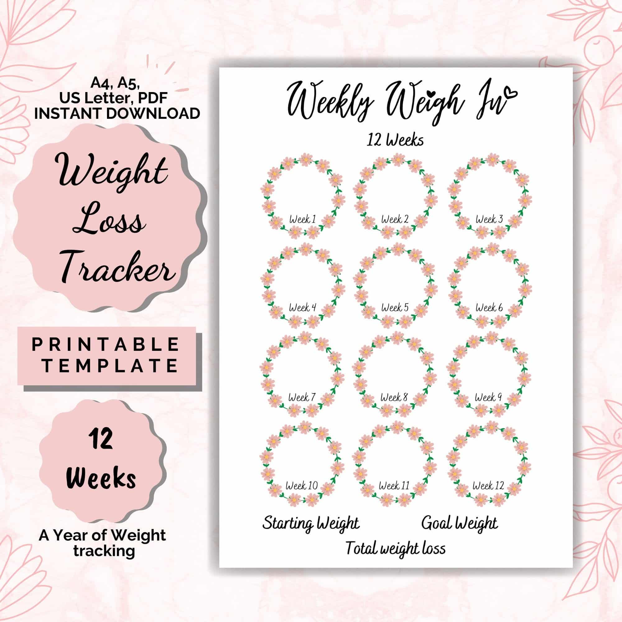 12 Week Weight Loss Chart