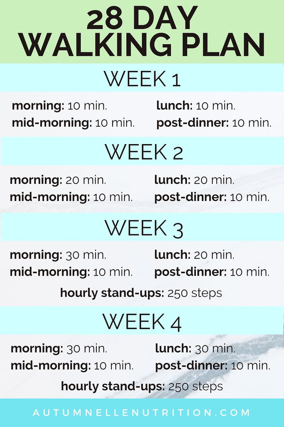 28 Day Walking Plan For Weight Loss