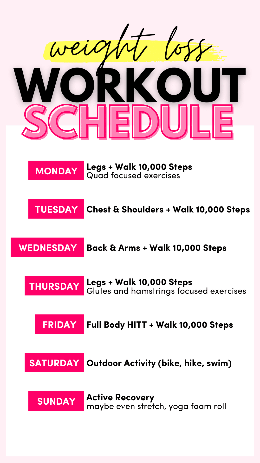 Comprehensive Exercise Plan for Weight Loss Pdf